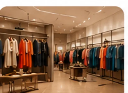 Retail store aisle with a promotional screen